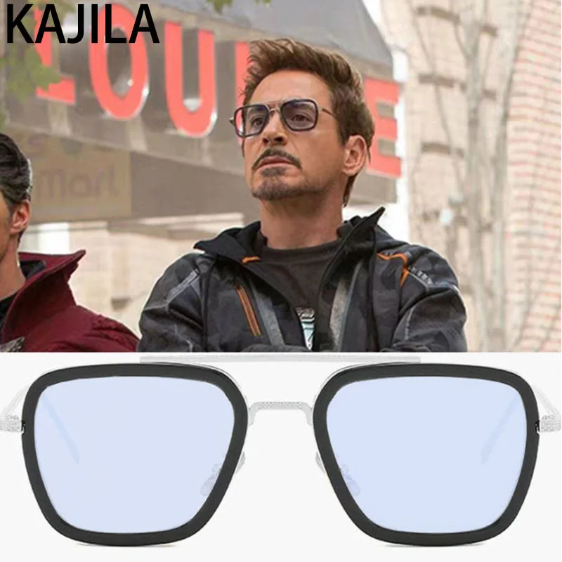 Lentes Tony Stark Солнцезащитные очки Мужские брендовые дизайнерские ретро квадратные стимпанк Железный человек солнцезащитные очки для женщин UV400 очки
