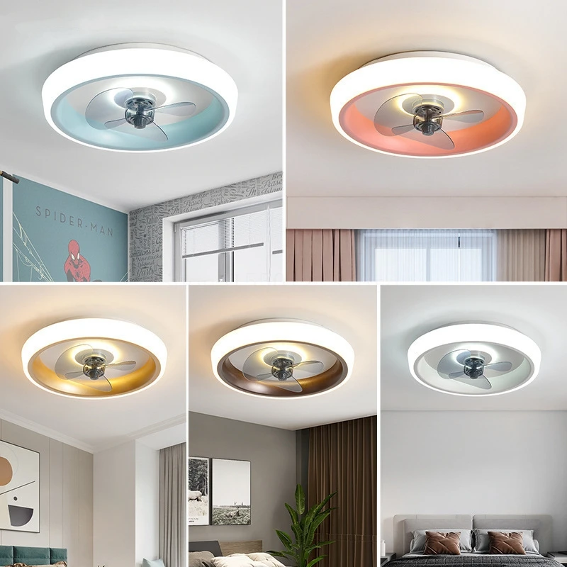 

Modern Simple Ceiling Lamp Acrylic Lampshade ABS Fan Celiing Chandelier LED Remote Control Dimming Children's Bedroom Fan Lamp