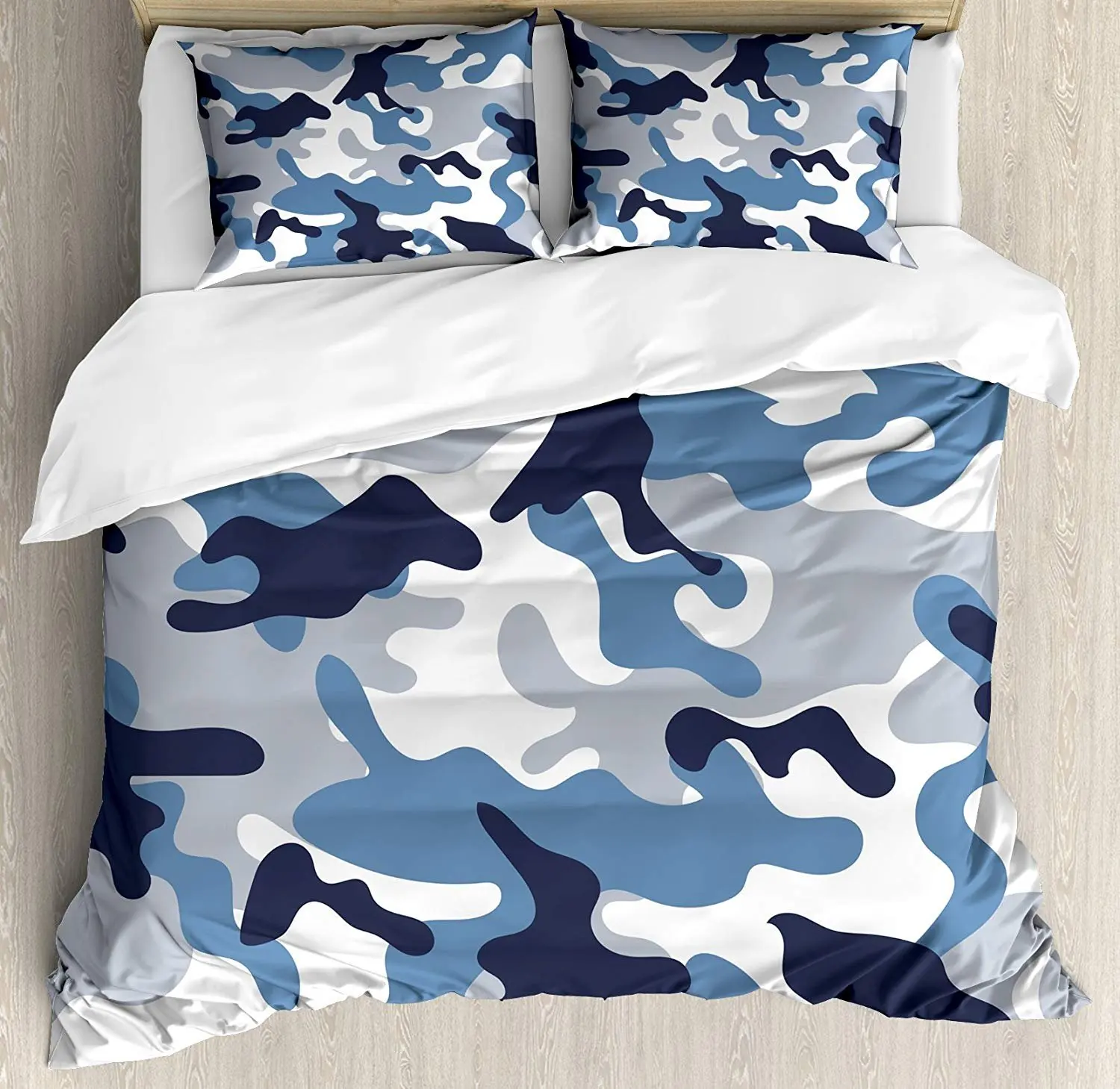 

Camouflage Bedding Set Illustration with Abstract Soft Colors Pattern Camouflage Design Pillowcases Quilt Cover Bed Set For Home