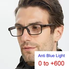 Мужские очки для чтения с защитой от сисветильник, фильтрующие вредные лучи, компьютерный экран, ретро квадратные очки для дальнозоркости, увеличительные очки, линзы