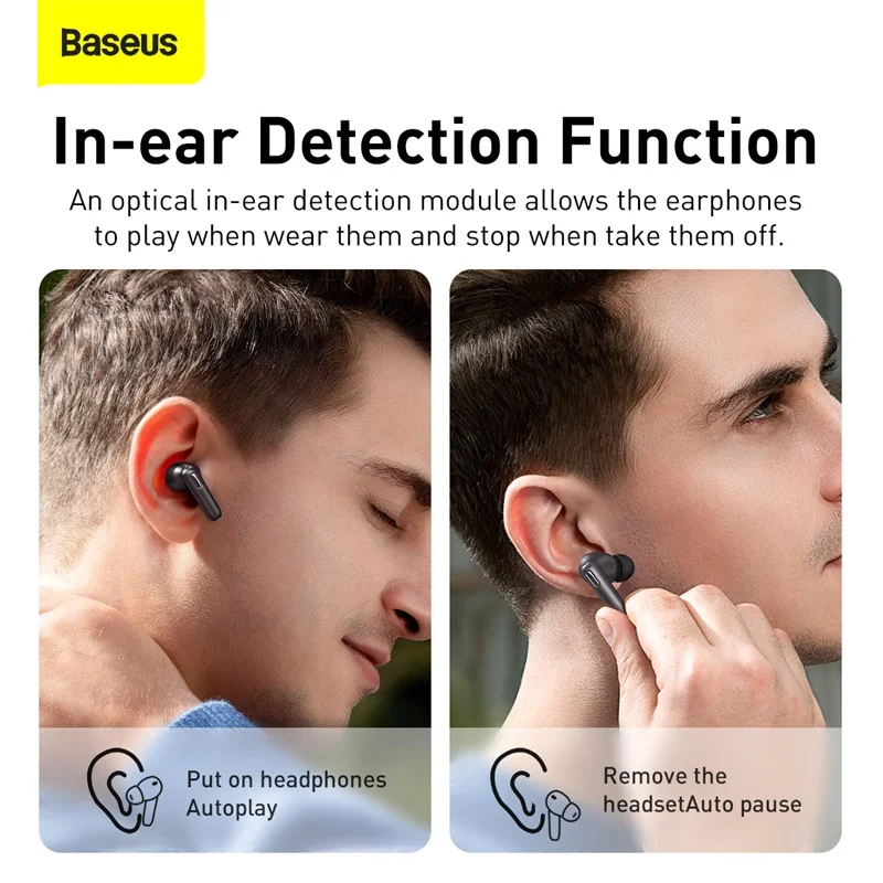 

Baseus S2 TWS ANC True Wireless Earphones Active Noise Cancelling Bluetooth Headphone Support Wireless Charging Noise Reduction