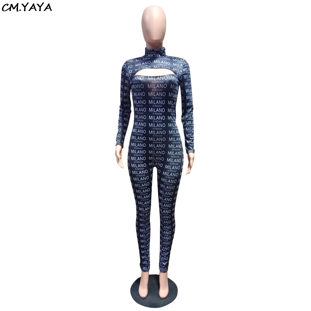 Новинка 2018 Осень зима с буквенным принтом вырезом на груди сзади обтягивающие