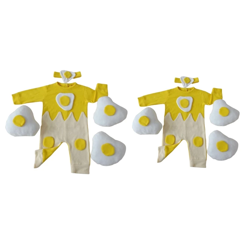 

5Pcs Baby Headband Romper Bodysuits Pillow Set Newborn Photography Props Outfits Q9QB