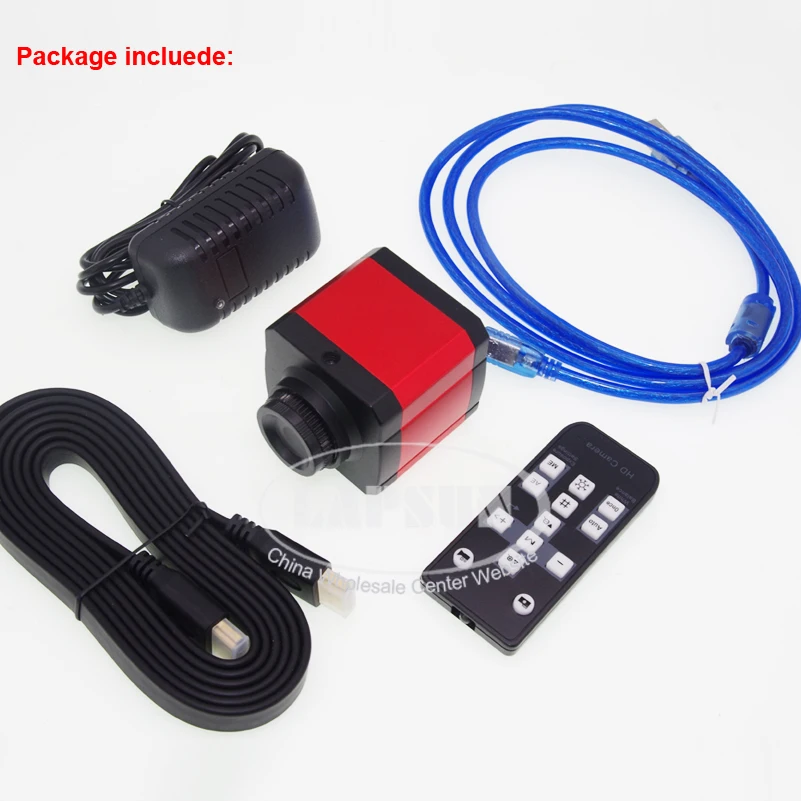 24MP 1080P 60FPS HD HDMI USB промышленный лабораторный микроскоп Видео камера TF слот для карт C-Mount объектив 144 светодиодный кольцевой свет