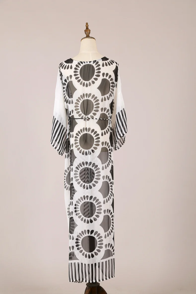 Chiffon Beach Cover up Tunics for Long Kaftan Bikini Robe de Plage Sarong Swimsuit | Женская одежда