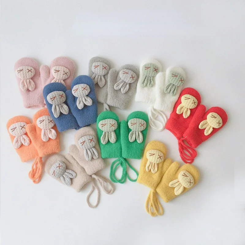 

Cartoon Animal Bunny Thicken Kids Gloves for Baby Girl Boy Soft Nylon Children Mittens Autumn Winter Warm Baby Gloves