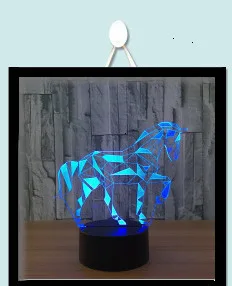 3D Настольная лампа с динозавром, светодиодный ночник с разноцветными собаками, детский подарок на день рождения, USB Освещение для сна, украшение для дома, 7 цветов