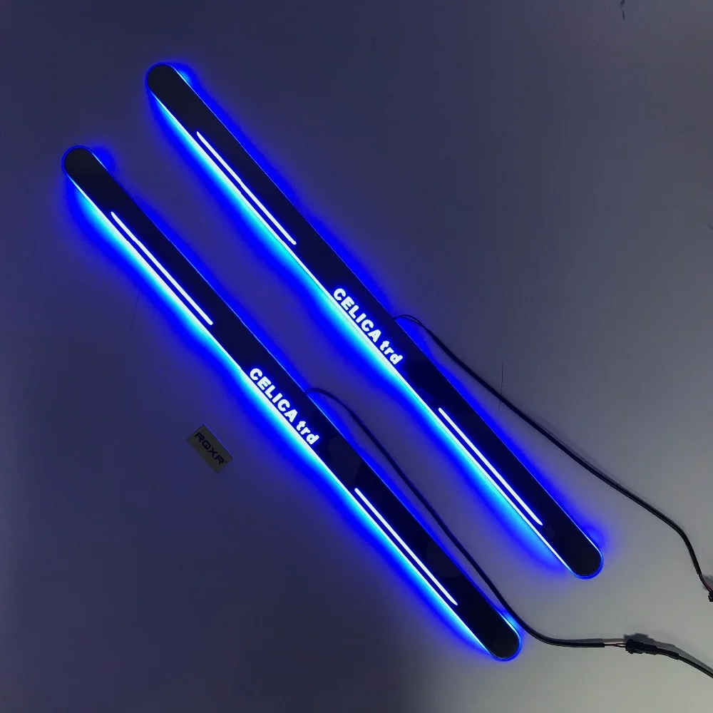 

Express delivery led door sill plate strip welcome light threshold guard protectors for Toyota celica trd