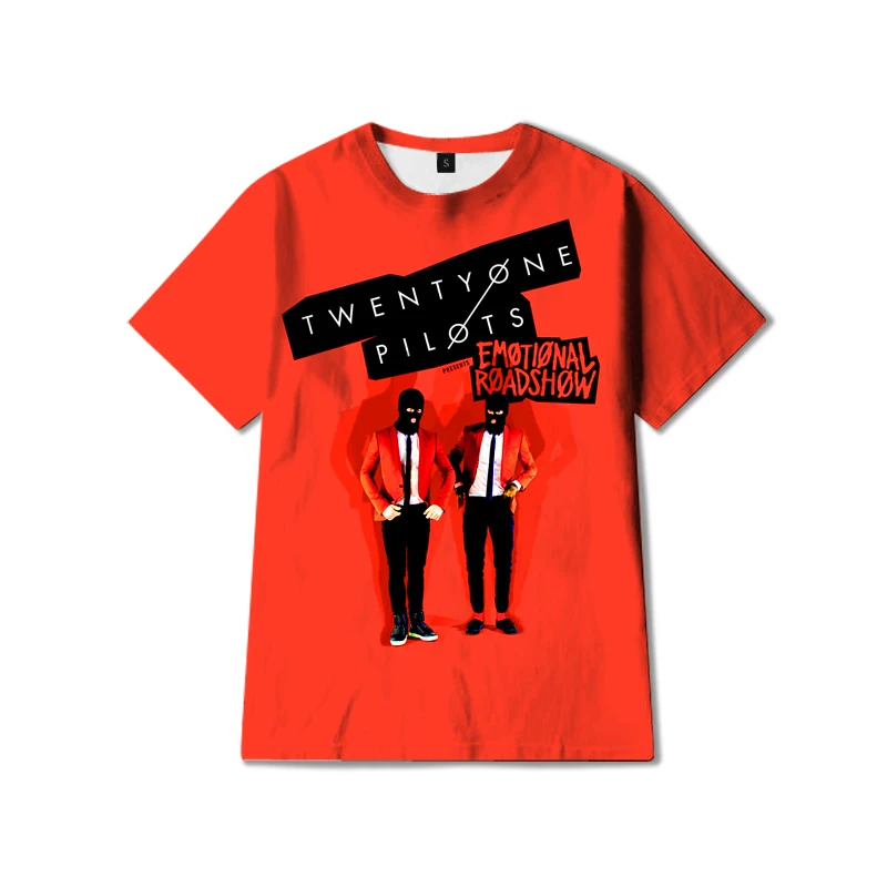 

2021 Summer Comfort 3d Printed Men's Short Sleeve T-shirt, Twenty One Pilots 3d Printing Loose Cool Short Sleeves