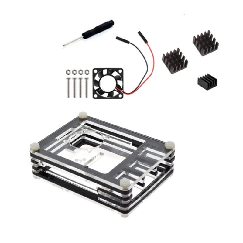 Подходит для Raspberry Pi 3 Чехол 9-Слои акриловой крышкой чехол с охлаждающим