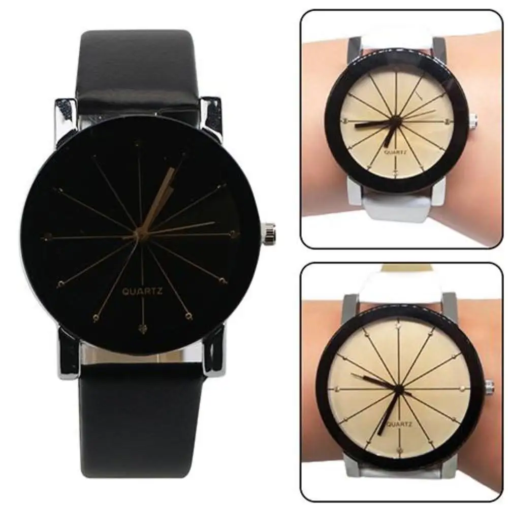 Мужские и женские часы SANWOOD модные из сплава искусственной кожи Кварцевые