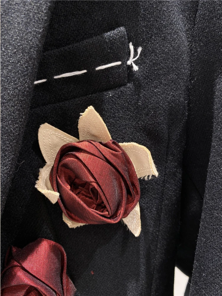 

Heavy craftsmanship appliques, top-line decoration, lapel irregularity, suit jacket, ladies' autumn new fashion, all-match