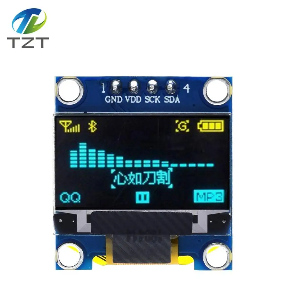 Модуль ЖК дисплея TZT 0 96 дюйма IIC Серийный белый 128X64 I2C SSD1306 12864 плата с экраном GND VCC
