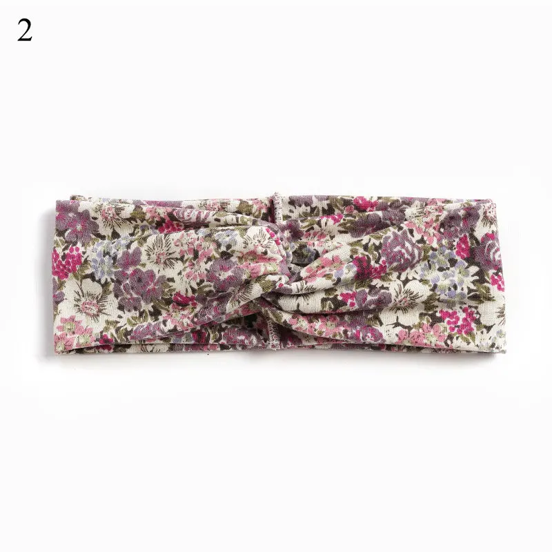 Женская повязка на голову с цветочным принтом эластичная перекрестными узлами| |