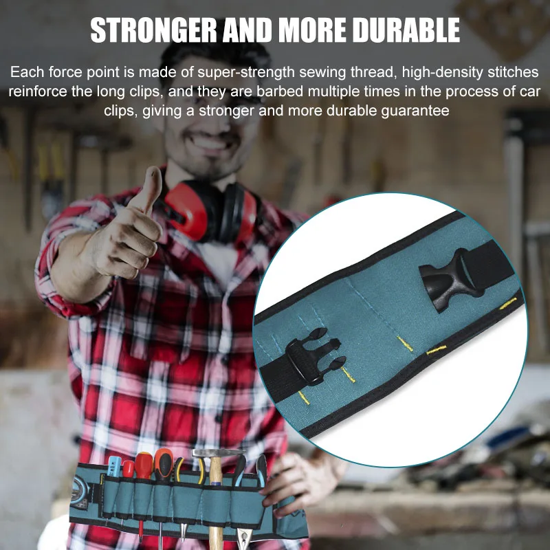 

Multi-pockets Tool Bag Waist Pockets Electrician Tool Bag Oganizer Carrying Pouch Tools Bag Belt Waist Pocket Case 53 x 13x 2 cm