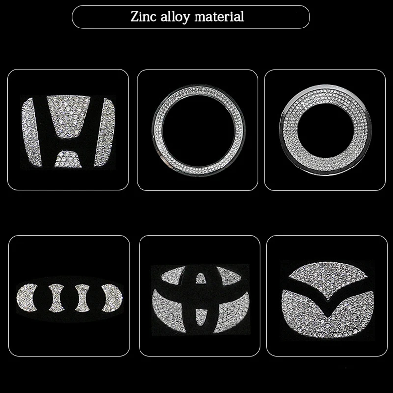 

DHL 1000set Car decor for Volkswagen Audi Volvo Lexus Honda Mazda Toyota BMW Car steering wheel logo diamond decoration stickers