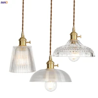 iwhd nordic style copper edison pendant lamp bedroom dinning living room glass modern hanging light luminaria suspendu led