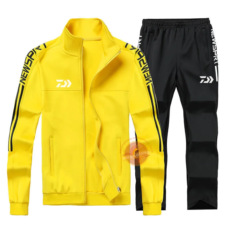 

Plus Size Daiwa Spring Autumn Fishing Suit Cotton Outdoor Camping Hiking Sport Set Striped Clothes Fishing Jacket Pants M-9XL