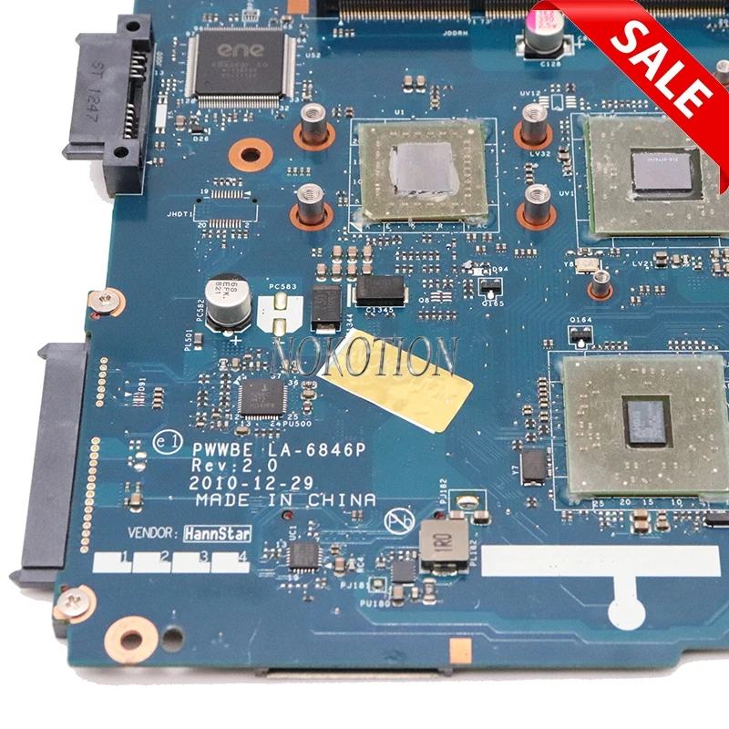Материнская плата NOKOTION PWWBE для ноутбука Toshiba Satellite C660 C660D EME250 CPU DDR3|rev 2.0|onboard cputoshiba