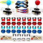 Аркадный набор для самостоятельной сборки с нулевой задержкой, пряди деталей для аркадных игр, 2 * Джойстик sanwa 2*5 В, светодиодная кнопка, 2 * USB для ПКплаты Raspberry Pi