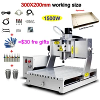 diy cnc 3020 3axis 1 5kw water cooling spindle ball srew wood milling machine for metal stone marble with full kit