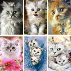 5D алмазная живопись кот полная квадратнаякруглая искусственная Стразы Вышивка крестиком Алмазная мозаика ручная работа