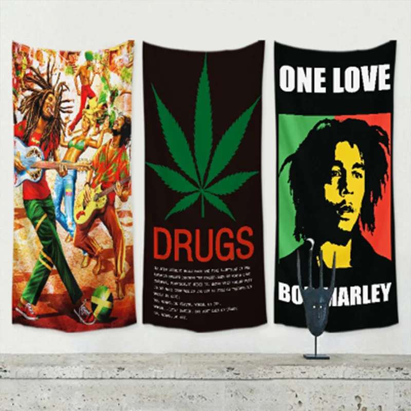 

Rock Hip Hop Reggae Posters Banners Music Studio Wall Decoration Hanging Painting Waterproof Cloth Polyester Fabric Flags F4