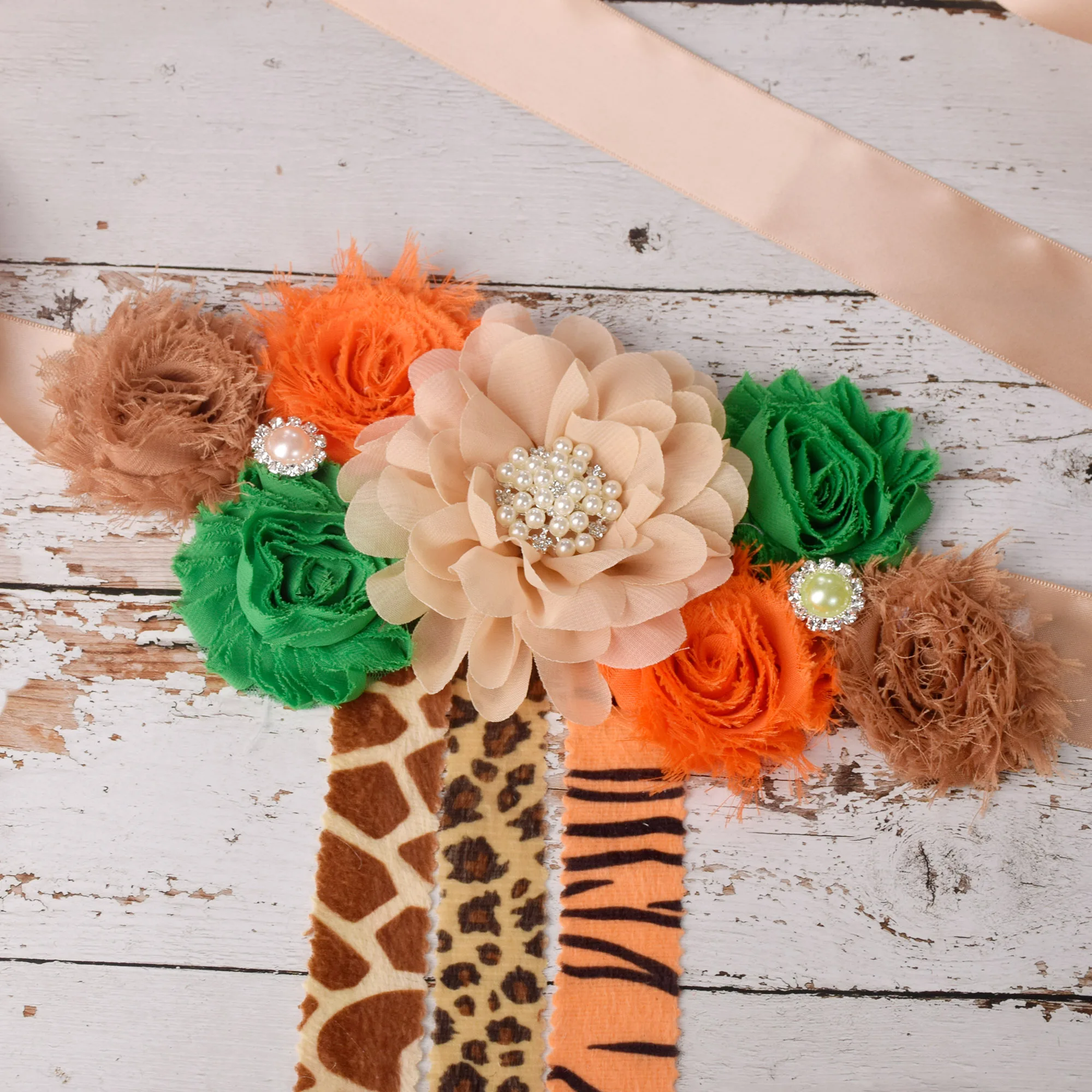 Дикий мир беременности и родам пояс с цветами лентами Беременность для живота