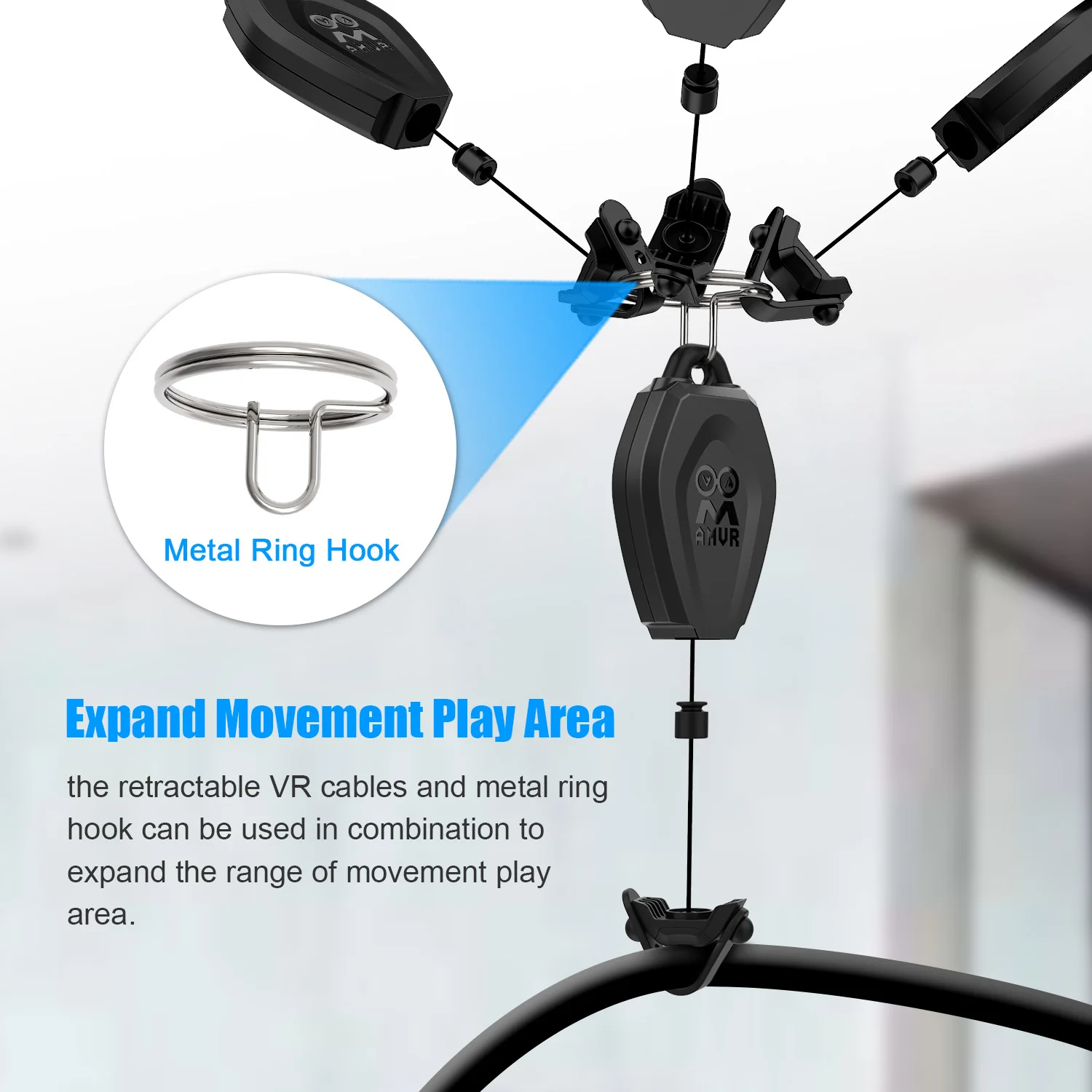

Retractable Ceiling Pulley System for Oculus Quest 2/Rift/Rift S/Valve Index/HTC Vive/Vive Pro/HP Reverb G2/PSVR Link Cable