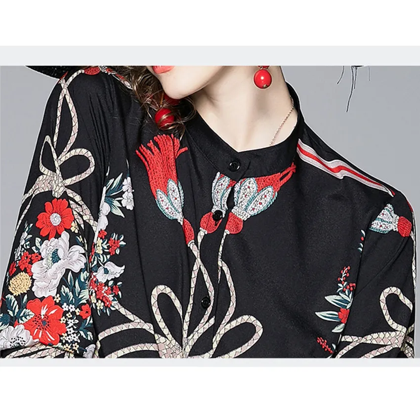 

2020 Autumn High Quality Runway Shirt Women Long Sleeve Plus Size Long Shirts Vintage Blusa Feminina Womens Tops And Blouses