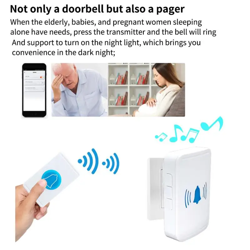 

Nice WiFi Doorbell Wireless Smart Life App Monitoring Home Security Welcome Chimes Ring Door Bell Pager With Waterproof Function