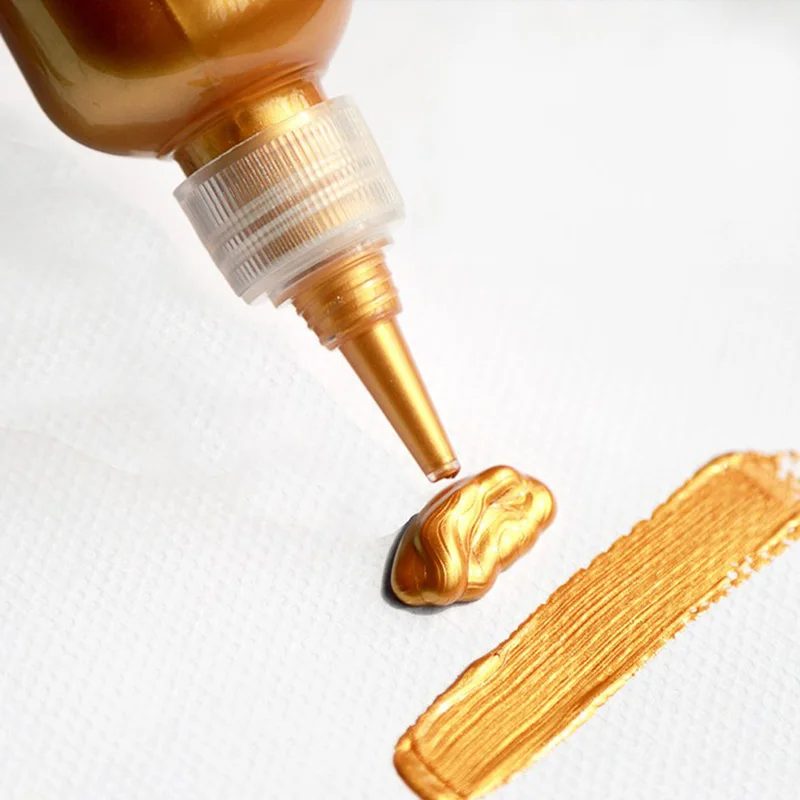 

60ml Gold Paint Metallic Acrylic Waterproof Not Faded Diy Painted Pigments