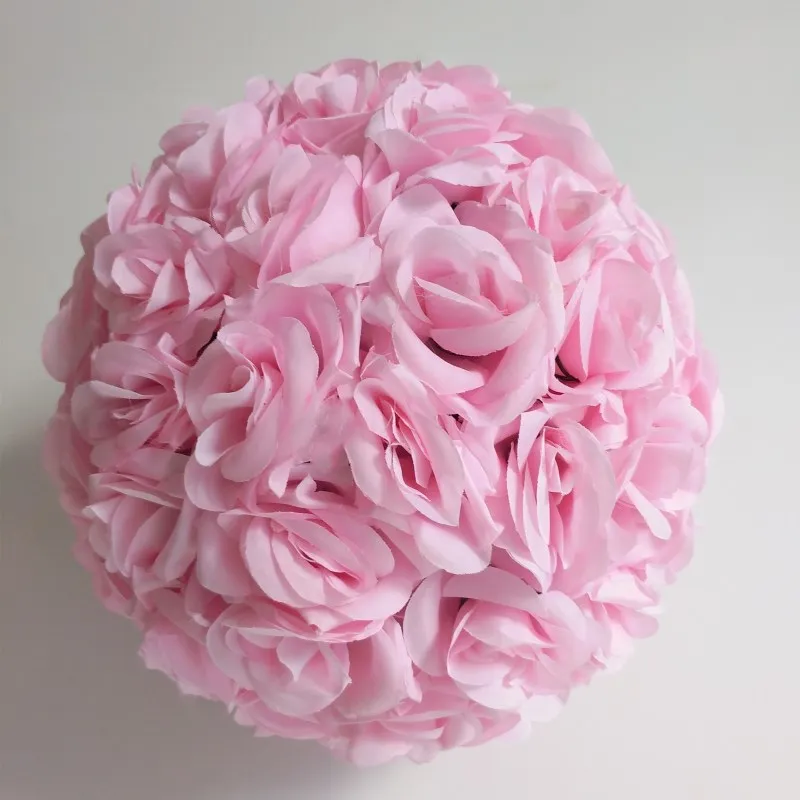 

16" 40CM Big Size Kissing Balls Artificial Encryption Rose Silk Flower Ball Ornament for Wedding Festival Celebration Decoration