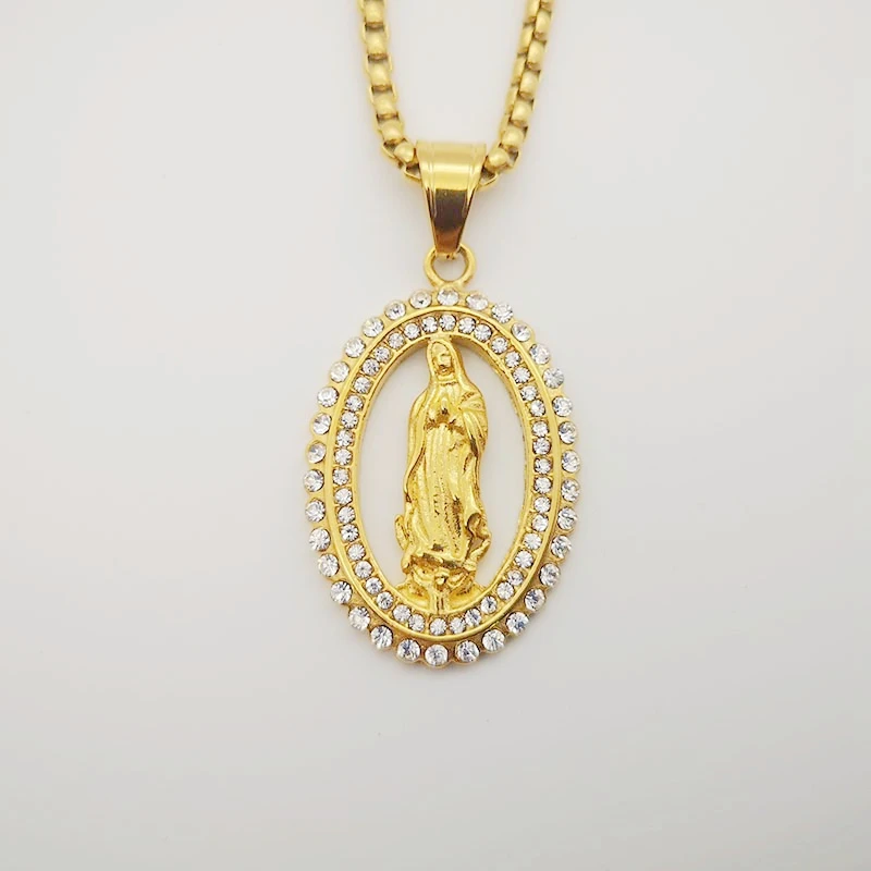 2021 ажурное ожерелье с подвеской Богородицы Амулет из нержавеющей стали
