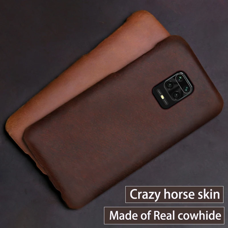 

For redmi note 11pro real leather cover for xiaomi redmi note 9 pro case Crazy Horse Skin Cover for xiaomi poco x3 pro case