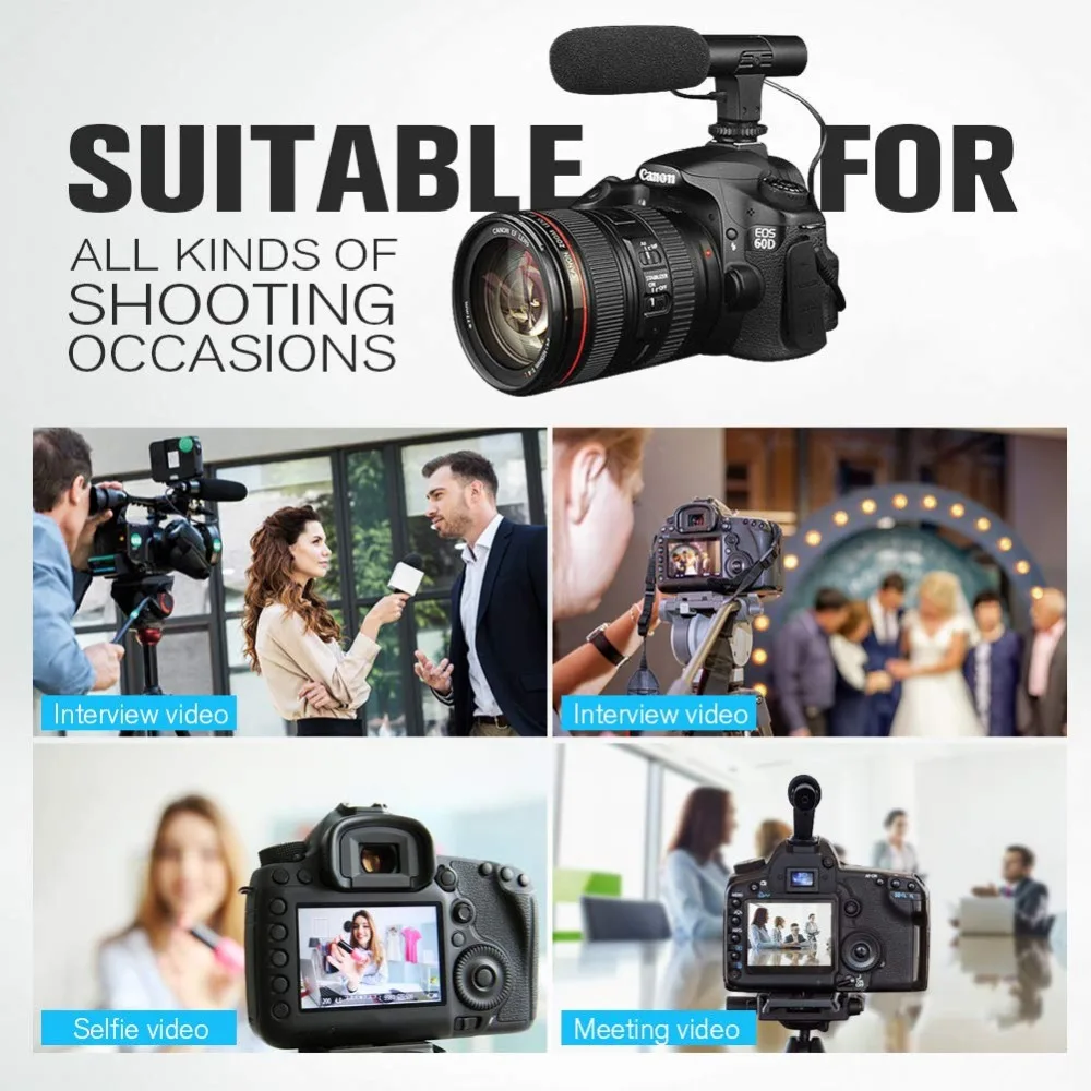 

MAMEN Condenser Video Recording Vlog Microphone 3.5mm Plug Studio Microphone For Camera Computer For Nikon Canon DSLR Camera
