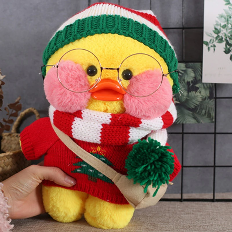 

New 30cm LaLafanfan Cafe Duck Doll Plushie Toy Kid Cartoon Cute Duck Animal Dolls Girl Toys For Children Christmas Birthday Gift