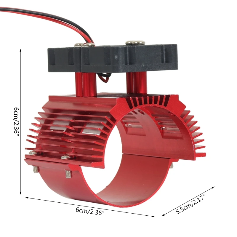 

1/8 Double Fan Motor Cooling Radiator for E-REVO 41-43mm 1/10 RC Car Heatsink P31B