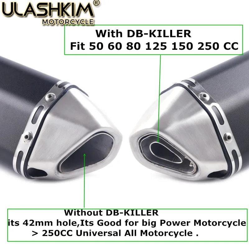 Универсальный глушитель для мотоцикла выхлопная труба 36-51 мм 50-750 куб. См