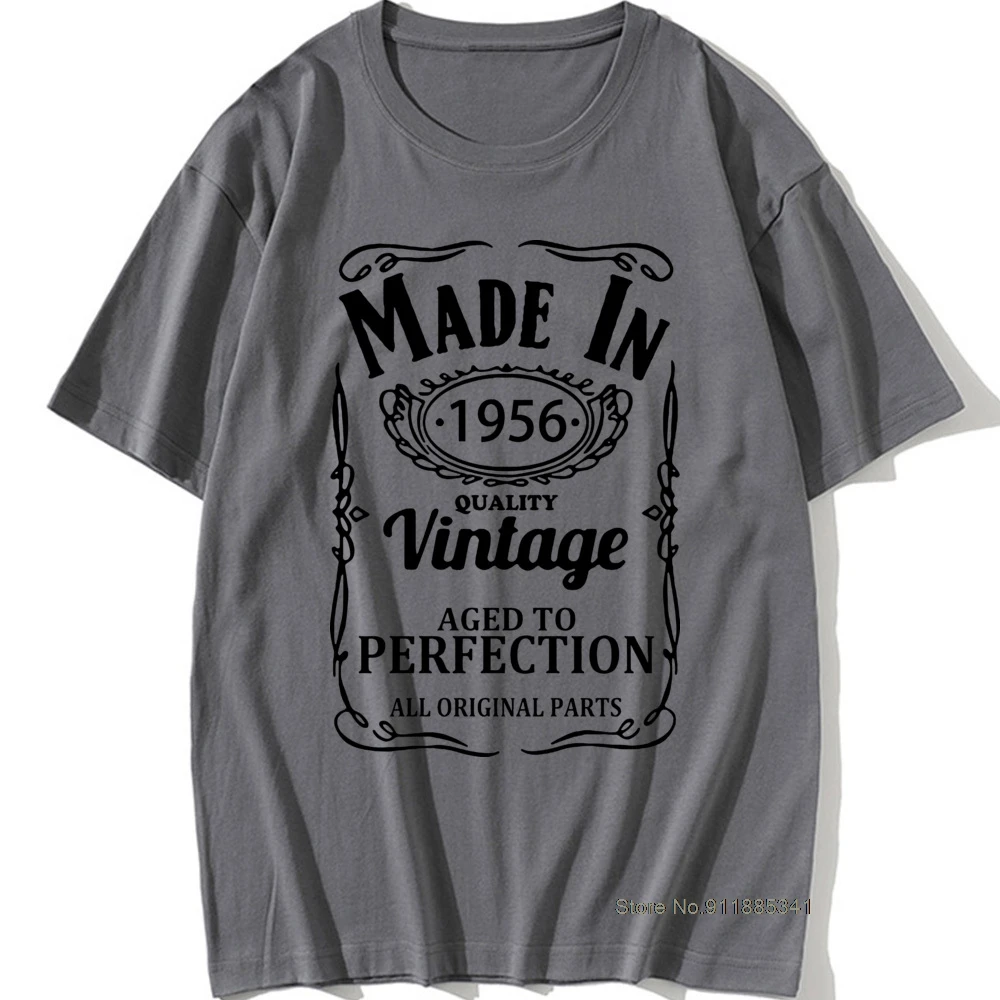 

Vintage Made In 1956 T Shirt Birthday Present Funny Unisex Graphic Vintage Cool Cotton Short Sleeve Design O-Neck Father T-shirt