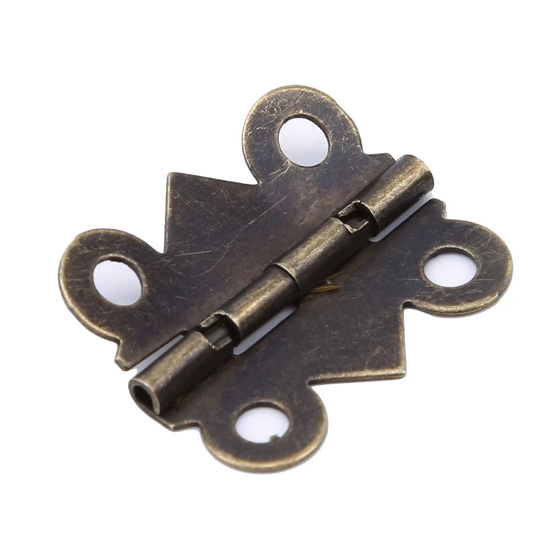 Антикварные Бронзовые мини дверные петли сформой бабочки ящика шкафа шкатулка