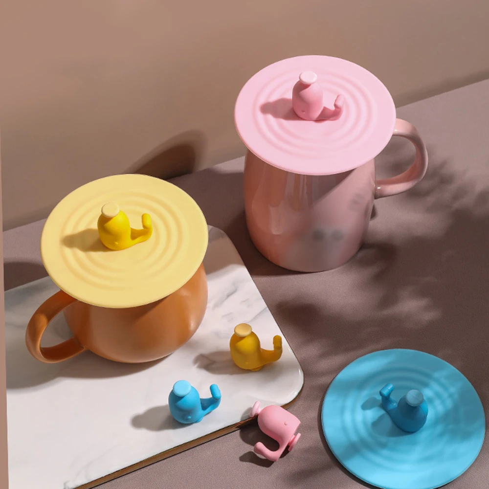 

Silicone Cup Lids Cup Cover Anti-dust Airtight Seal Silicone Drink Cup Lid 10cm/3.9in Flexible Lids for Mugs Cups Tea Pots