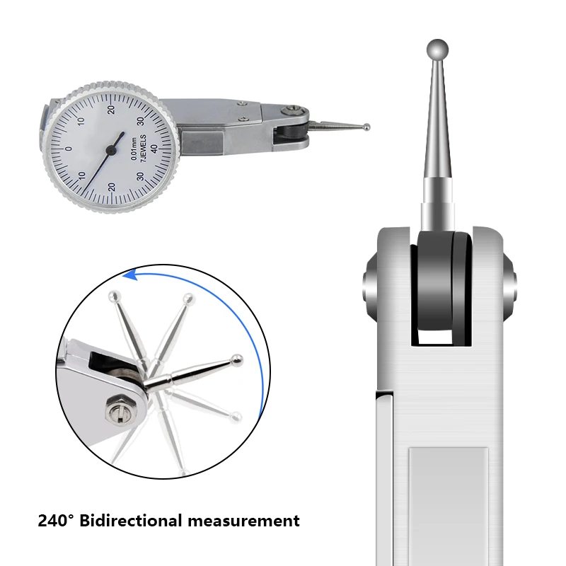 

CMCP Dial Indicators Gauge Dial Test Indicator 0.01mm Shockproof Dial Indicator Precision Gauge Measuring Tools