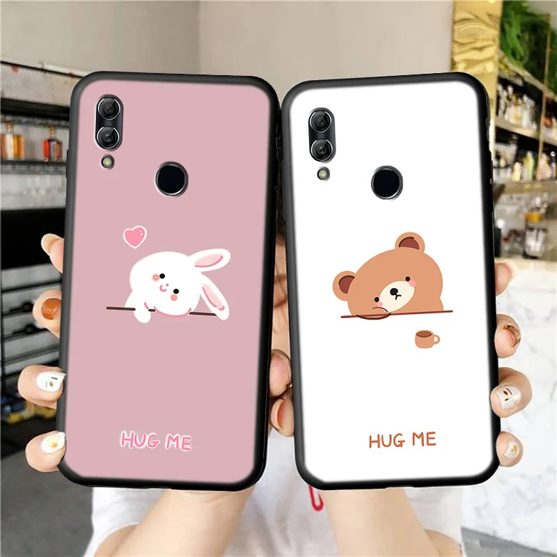 

Чехол для телефона Honor 10 Lite, Роскошный чехол для Honor 10lite, мягкий силиконовый чехол с кроличьим медведем, чехол для сотового телефона, чехол-на...