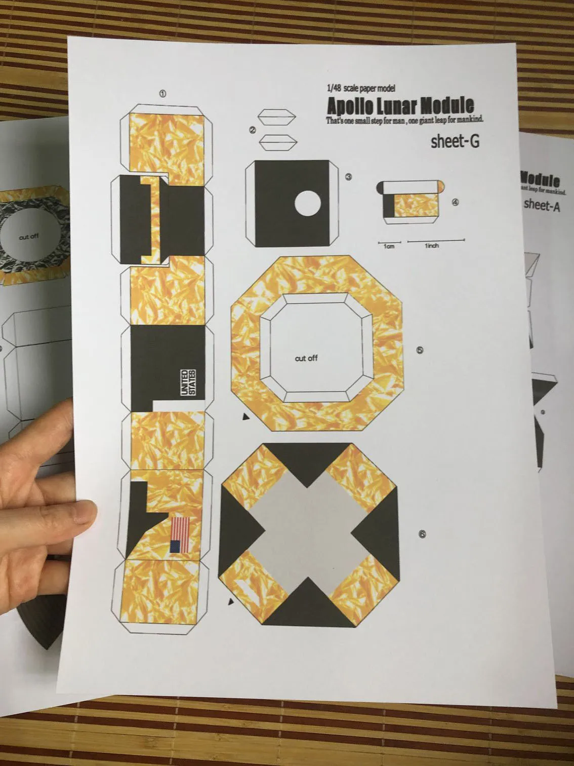 1:48 Apollo Plan 11 Lunar Module DIY 3D бумажная карточка модель Конструкторы строительные игрушки развивающие игрушки Военная Модель