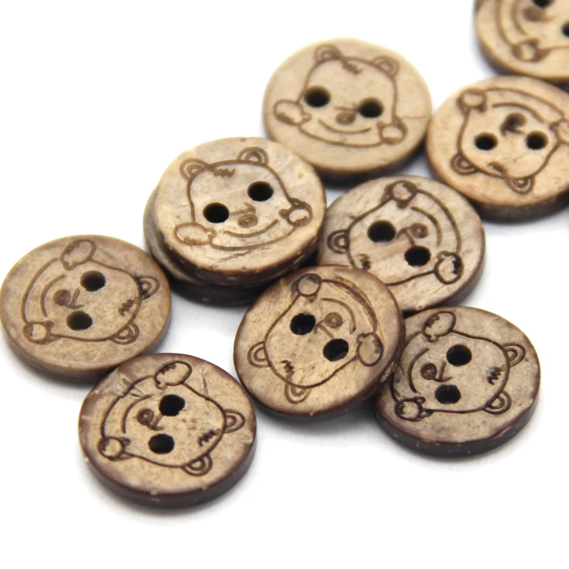 

HENGC 13mm Animal Tiger Brown Wood Coconut Buttons For Scrapbooking Children Garment Shirt DIY Decorative Accessories Wholesale