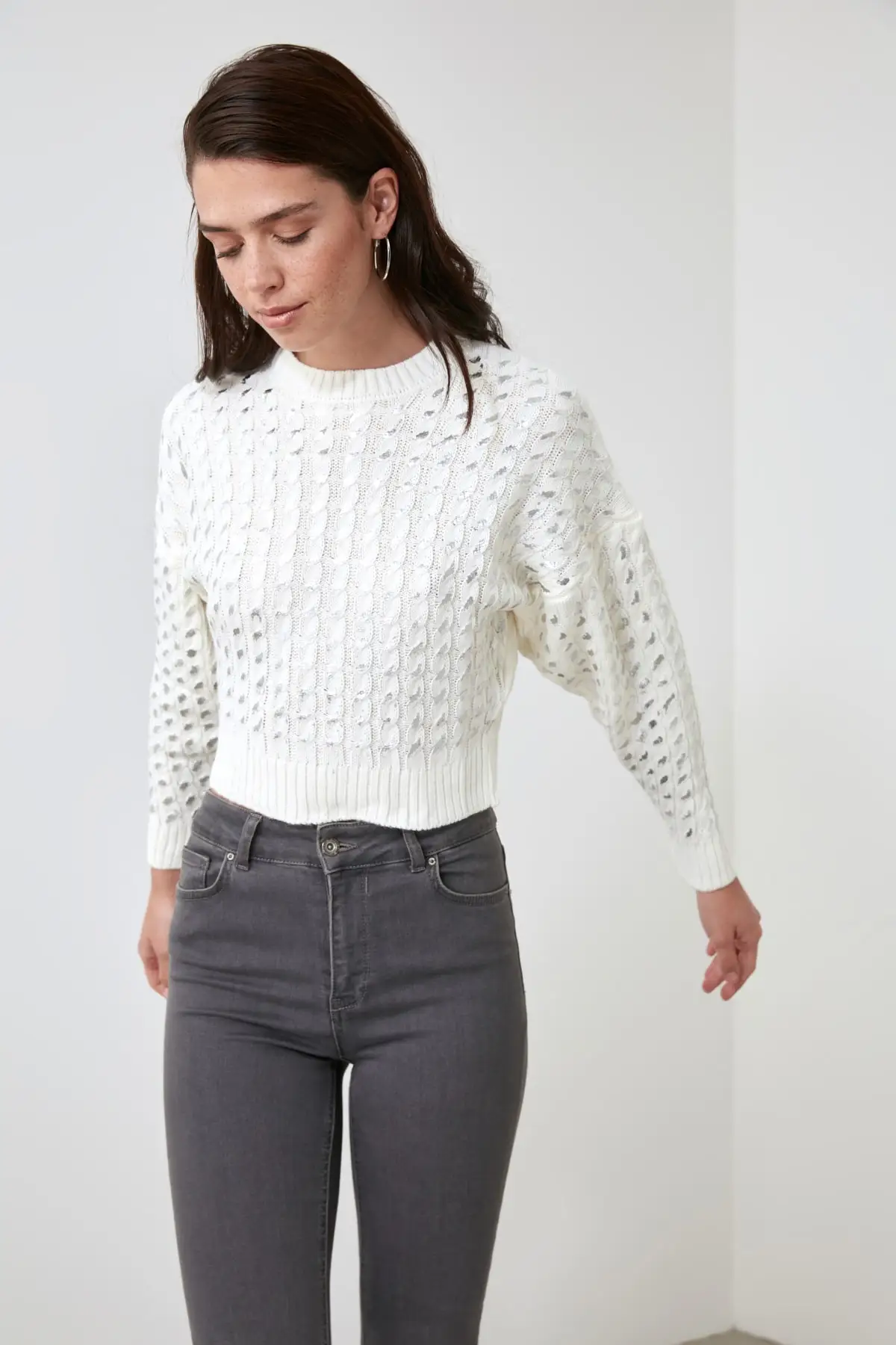 

Trendyol Mesh Detailed Knitwear Sweater TWOAW21KZ1711