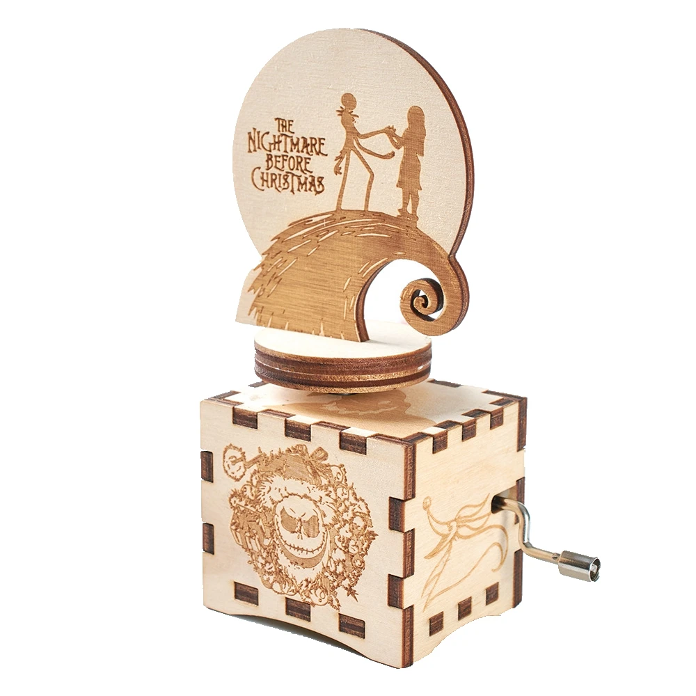 Музыкальная шкатулка Кошмар перед Рождеством с ручками резные деревянные