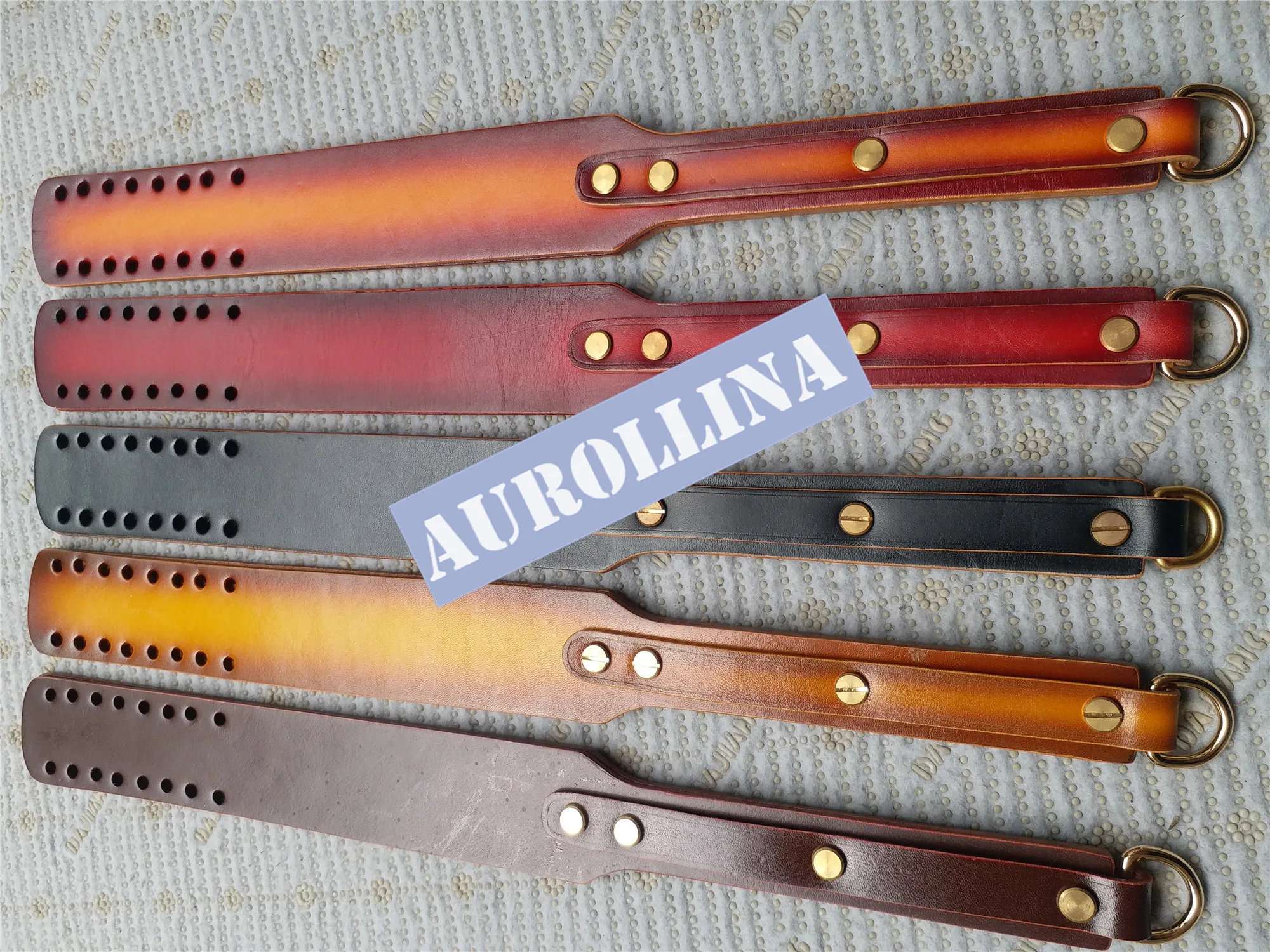 Fine Spanking Tool Set Adult Spanking Tool Kit Personalized Name Engraved GenuineLeather First Layer Cow Leather