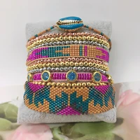 zhongvi miyuki bead tassel bracelet for women fashion evil eye bracelets multilayer crystal jewellery 2021 jewelry wholesale